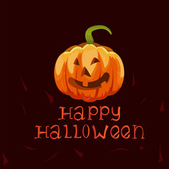 Happy Halloween pumpkin scary vector greeting card