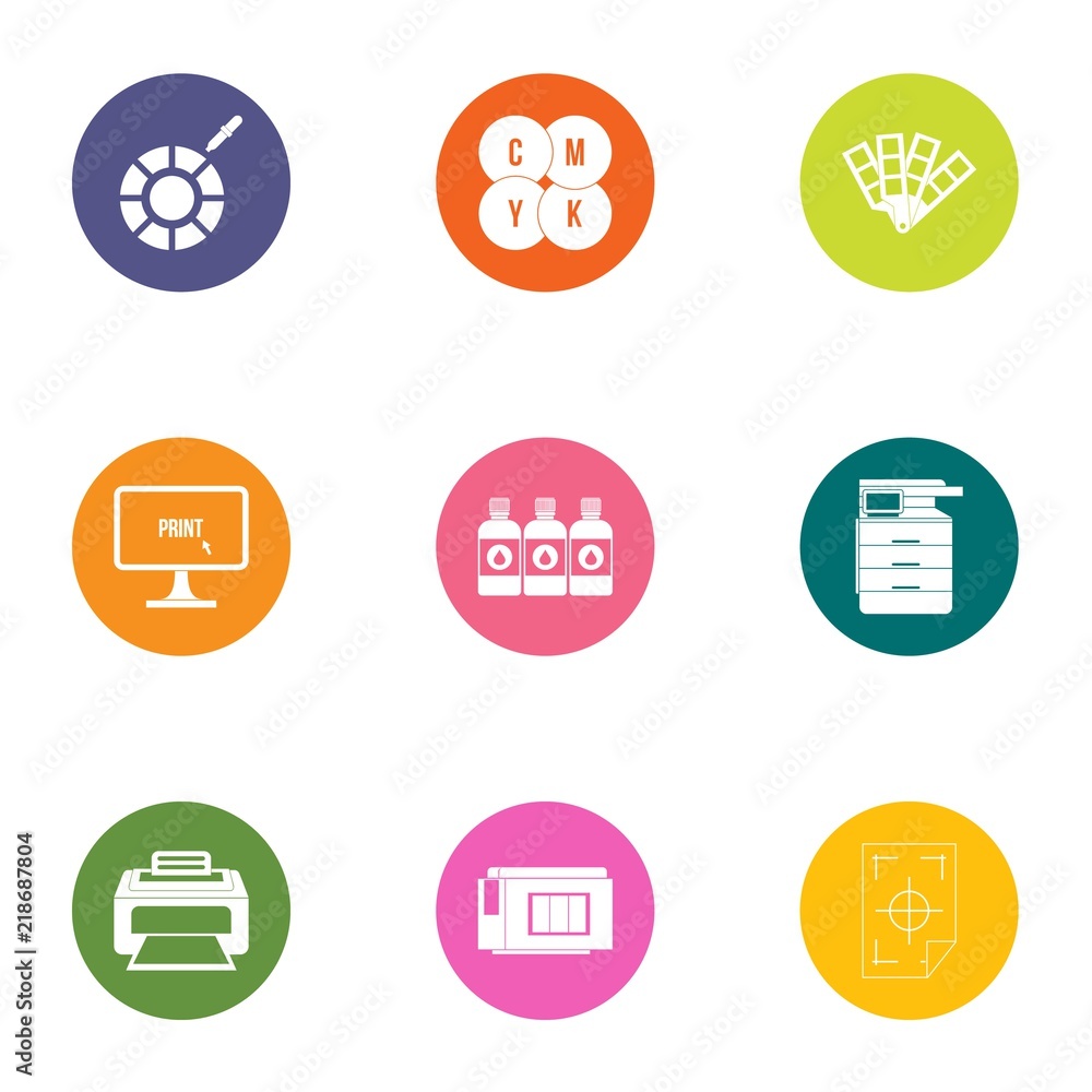 Poster seal icons set. flat set of 9 seal vector icons for web isolated on white background