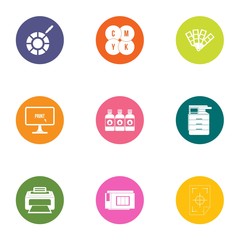 Seal icons set. Flat set of 9 seal vector icons for web isolated on white background