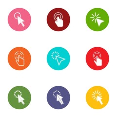 Clickthrough icons set. Flat set of 9 clickthrough vector icons for web isolated on white background