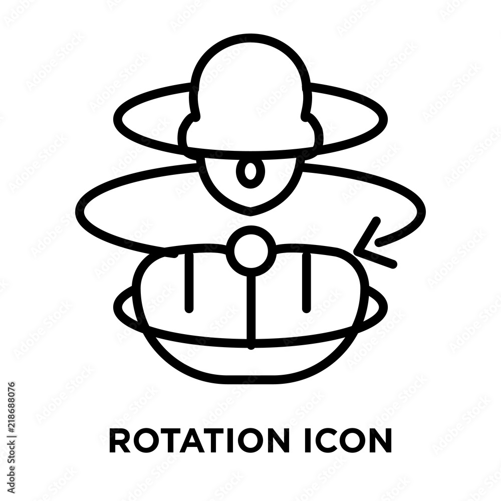 Poster rotation icon vector isolated on white background, rotation sign , line symbol or linear element des