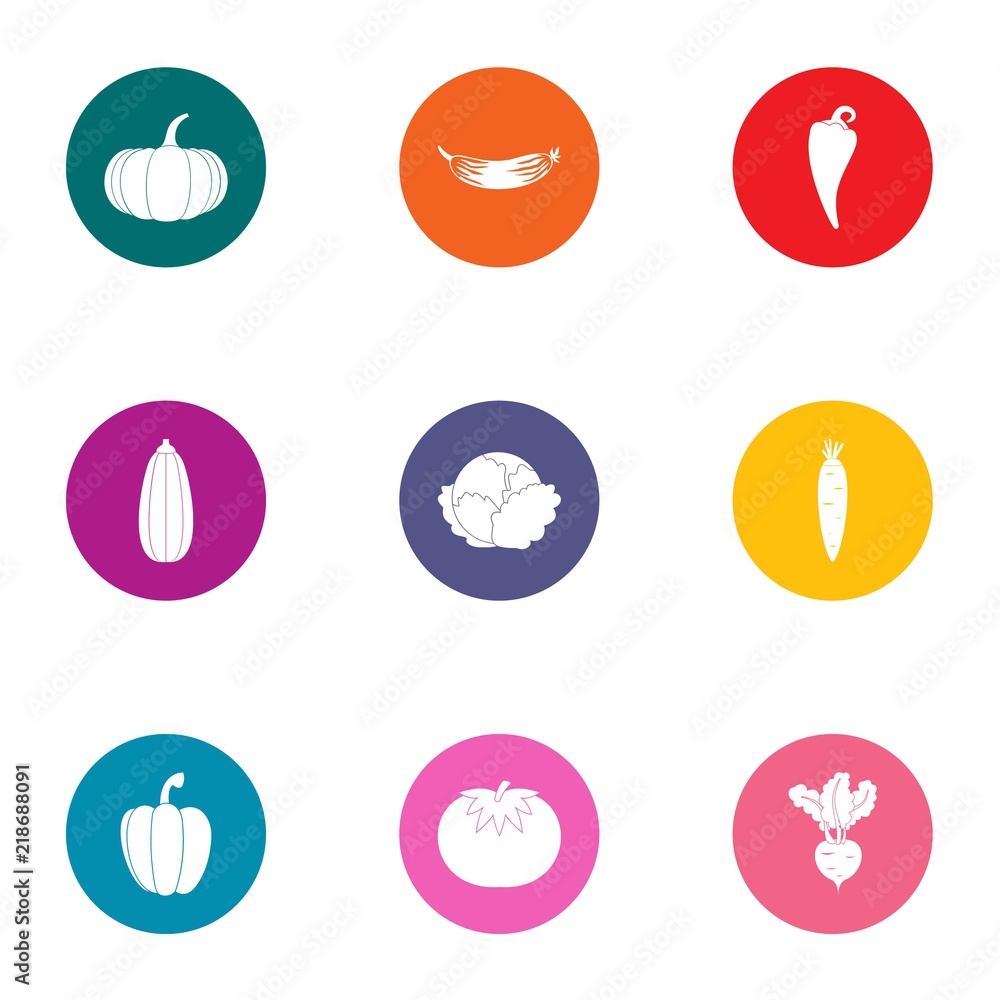 Poster dill icons set. flat set of 9 dill vector icons for web isolated on white background