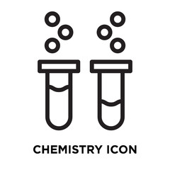 Chemistry icon vector isolated on white background, Chemistry sign , line symbol or linear element design in outline style