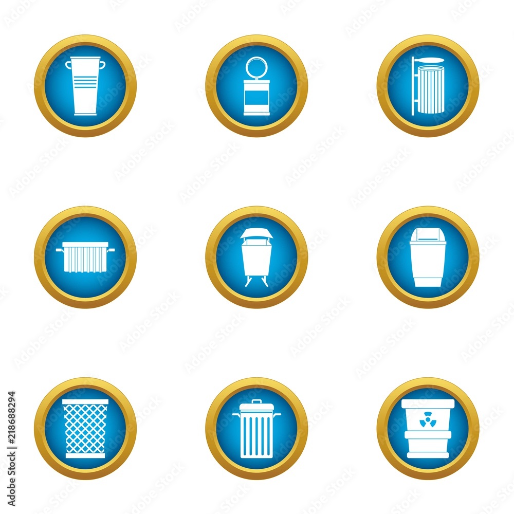 Poster reset icons set. flat set of 9 reset vector icons for web isolated on white background