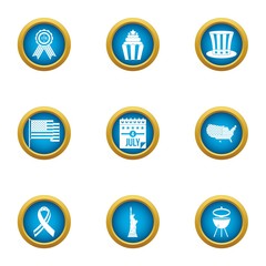 Liberation icons set. Flat set of 9 liberation vector icons for web isolated on white background