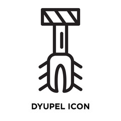 Dyupel icon vector isolated on white background, Dyupel sign , line symbol or linear element design in outline style