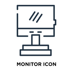 Monitor icon vector isolated on white background, Monitor sign , line symbol or linear element design in outline style