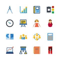 business vector icons set. femenine, trousers, smartphone and compass in this set