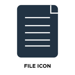 File icon vector isolated on white background, File sign