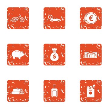Indispensable icons set. Grunge set of 9 indispensable vector icons for web isolated on white background