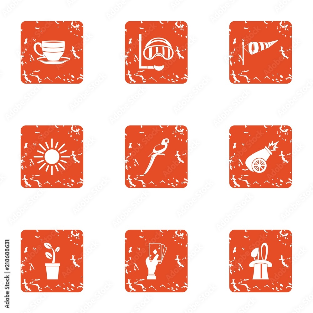 Poster witchcraft icons set. grunge set of 9 witchcraft vector icons for web isolated on white background