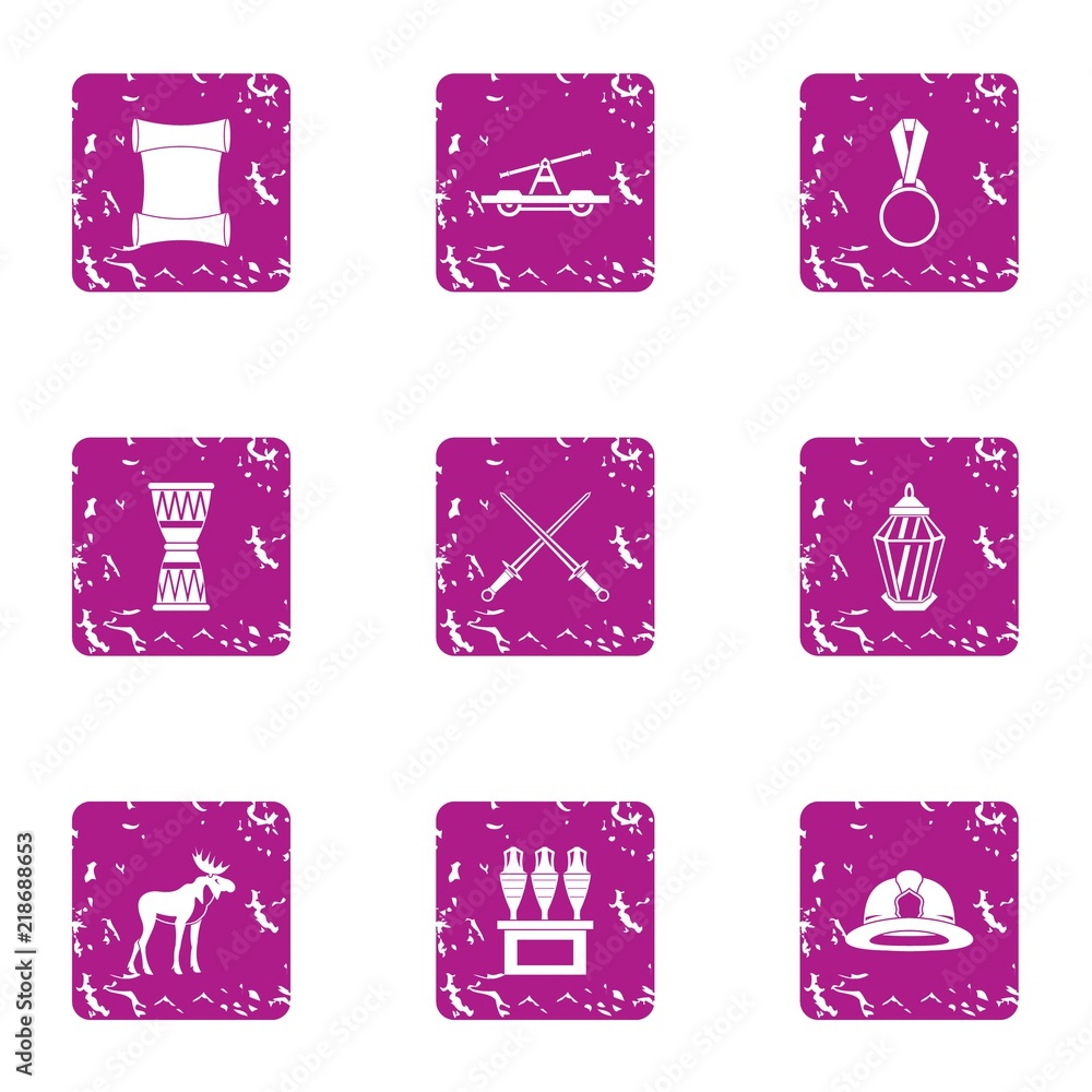 Aufkleber totemism icons set. grunge set of 9 totemism vector icons for web isolated on white background