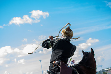 Ottoman horseman  archer riding and shooting