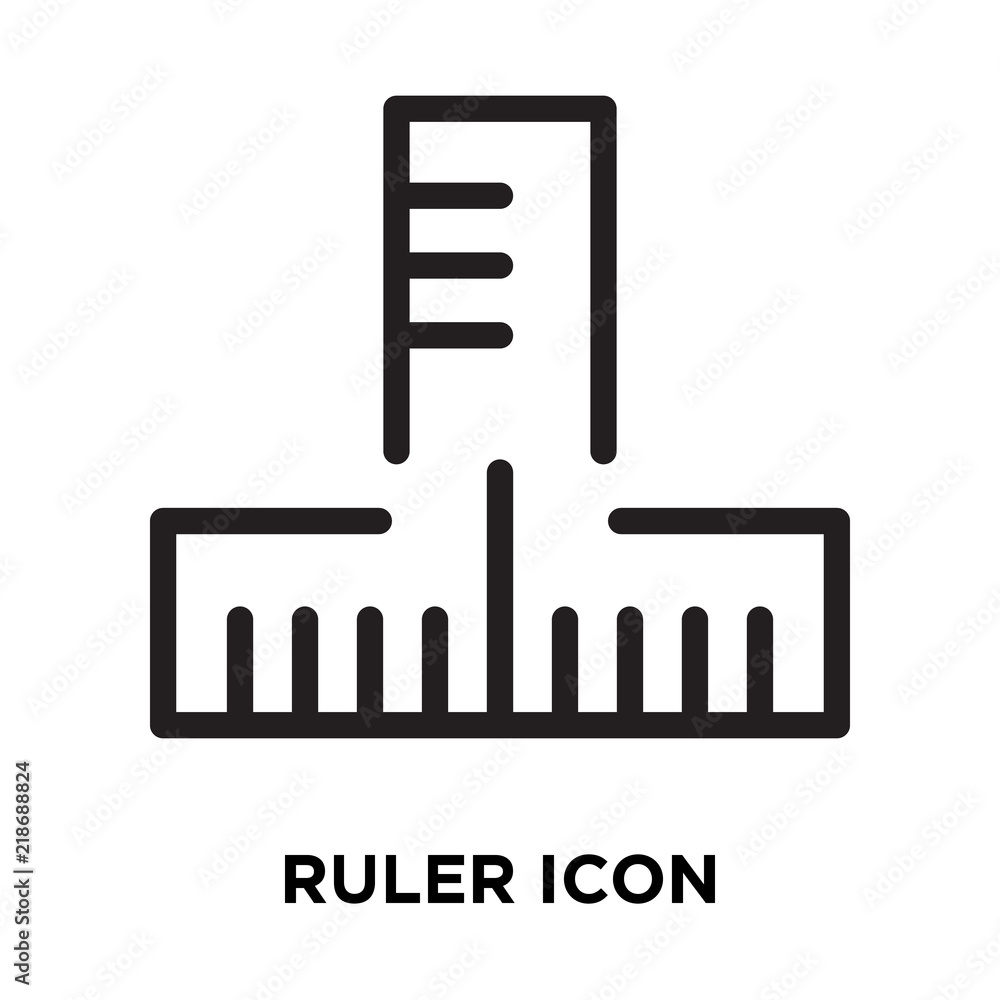 Poster ruler icon vector isolated on white background, ruler sign , line symbol or linear element design in