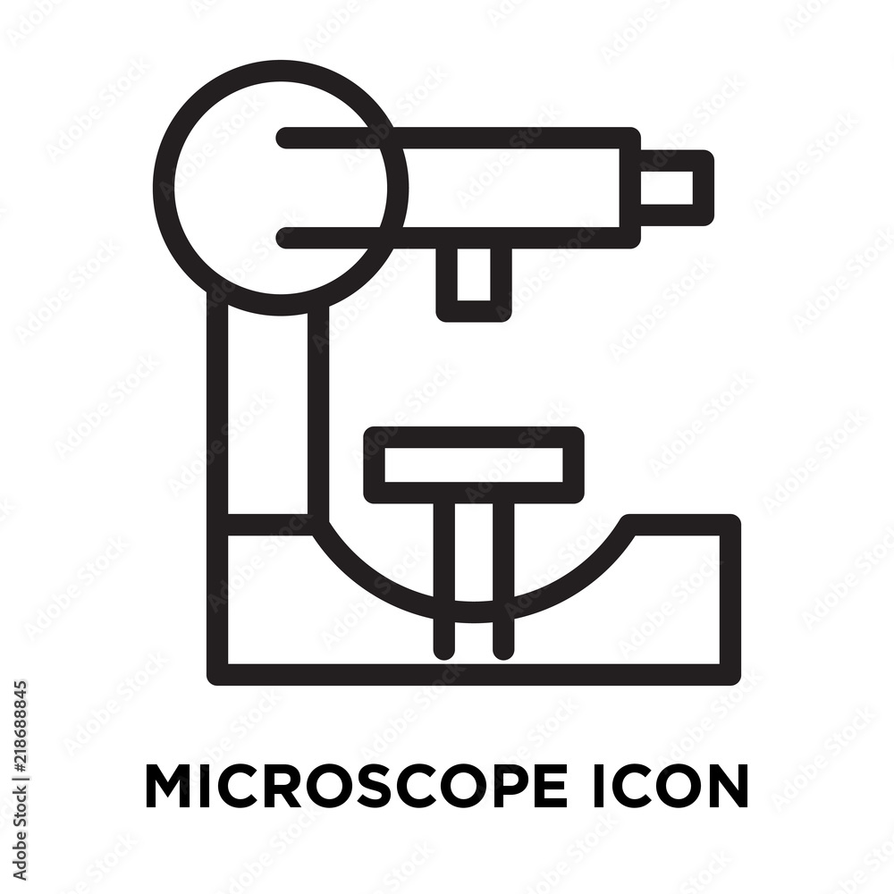 Poster microscope icon vector isolated on white background, microscope sign , line symbol or linear element