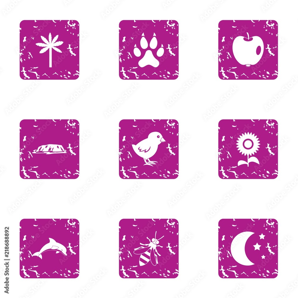 Aufkleber orchard icons set. grunge set of 9 orchard vector icons for web isolated on white background