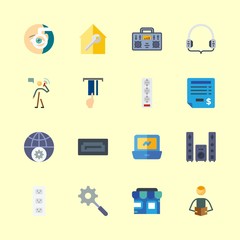 16 technology icons set