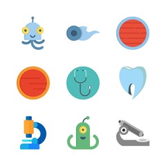 science vector icons set. planet, comet, stethoscope and alien in this set