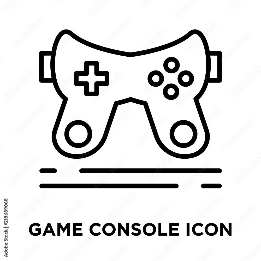 Poster game console icon vector isolated on white background, game console sign , line symbol or linear ele