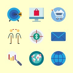 marketing icons set. sport, commerce, paying and e-mail graphic works