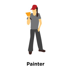 painter icon isolated on white background. Simple and editable painter icons. Modern icon vector illustration.