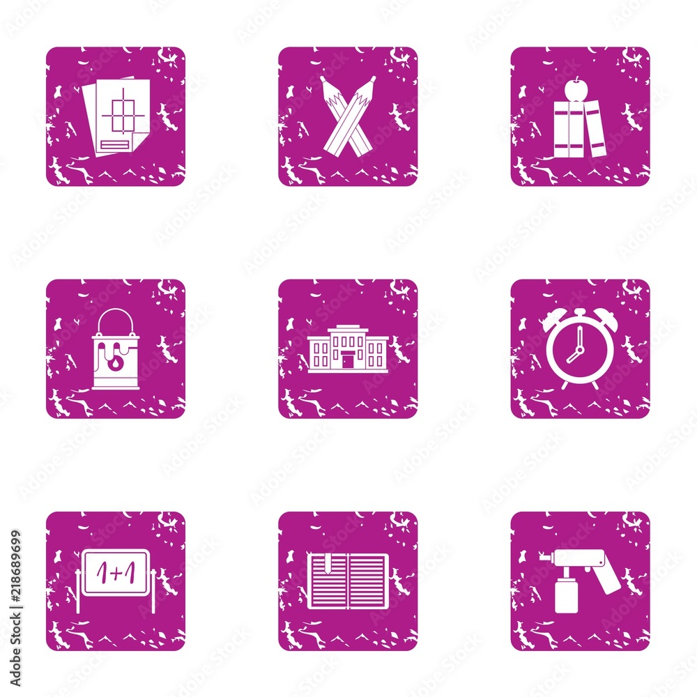 Poster credit icons set. grunge set of 9 credit vector icons for web isolated on white background