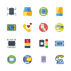 telephone icons set. new, using, keyboard and e-mail graphic works