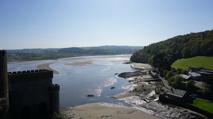 Blick von Conwy Castle in Wales
