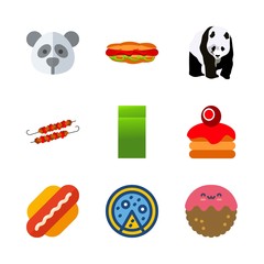 food vector icons set. mentol, kebab, meatball and hot dog in this set