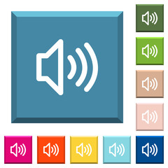 Volume white icons on edged square buttons