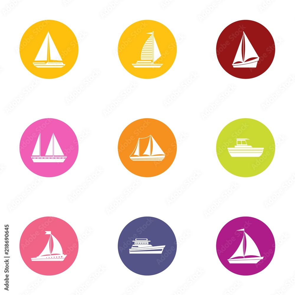 Poster canvas icons set. flat set of 9 canvas vector icons for web isolated on white background