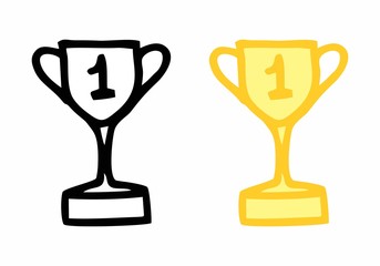 Trophies freehand illustration