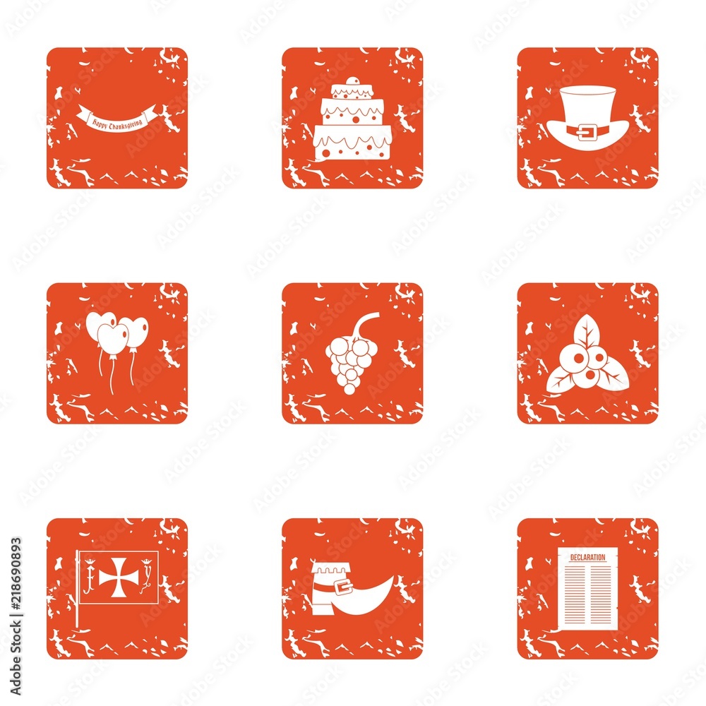 Poster demeanor icons set. grunge set of 9 demeanor vector icons for web isolated on white background