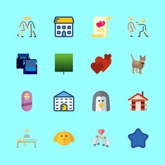 family vector icons set. marriage, house, couples and hearts in this set