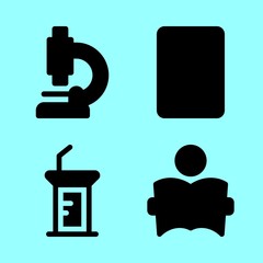 education icons set. classroom, campus, cost and finance graphic works