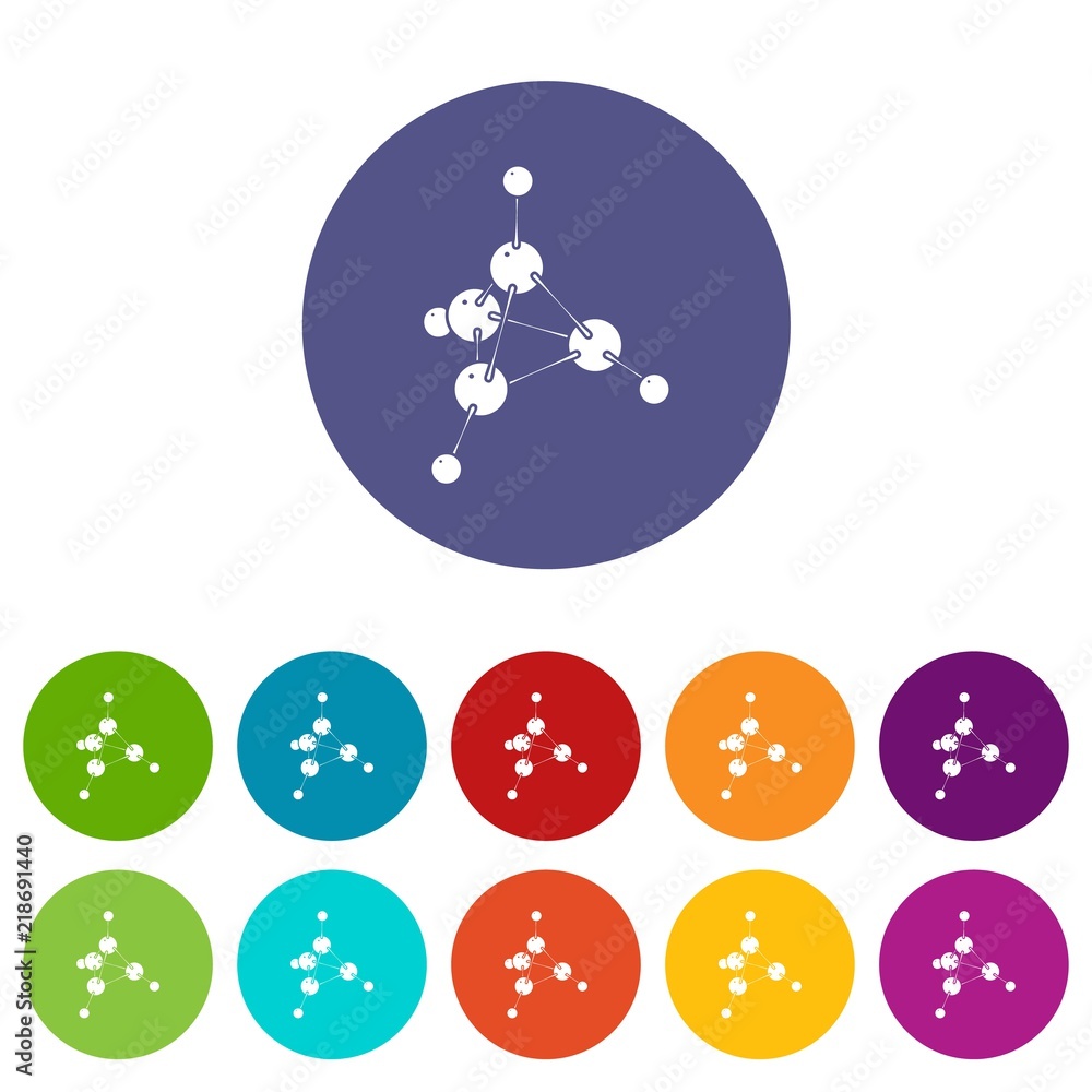 Poster methanol icons color set vector for any web design on white background