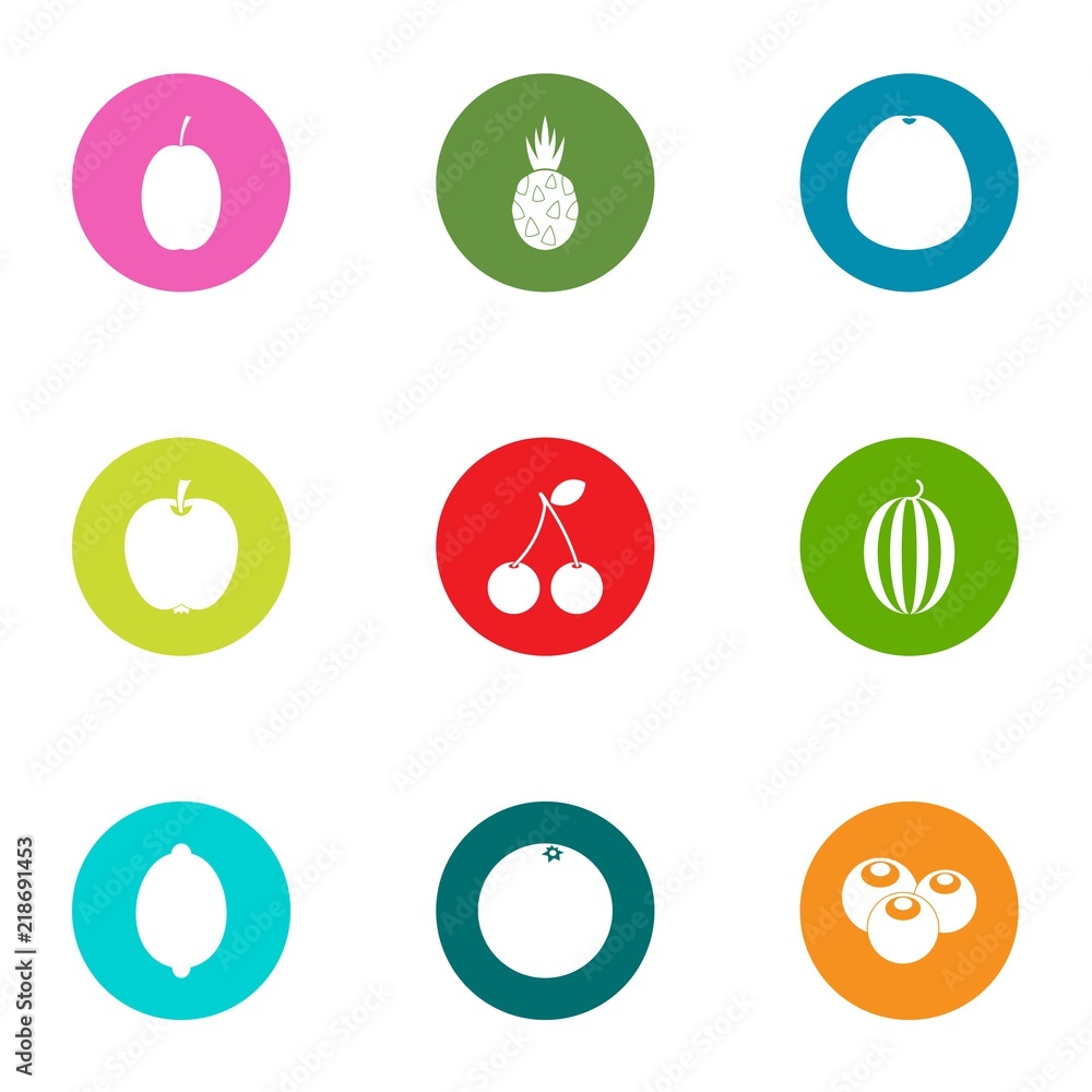 Poster result icons set. flat set of 9 result vector icons for web isolated on white background