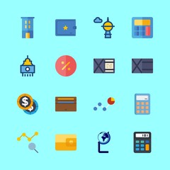 16 economy icons set