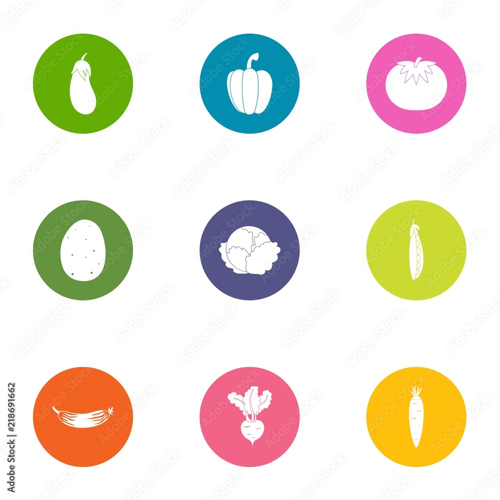 Poster regrow icons set. flat set of 9 regrow vector icons for web isolated on white background