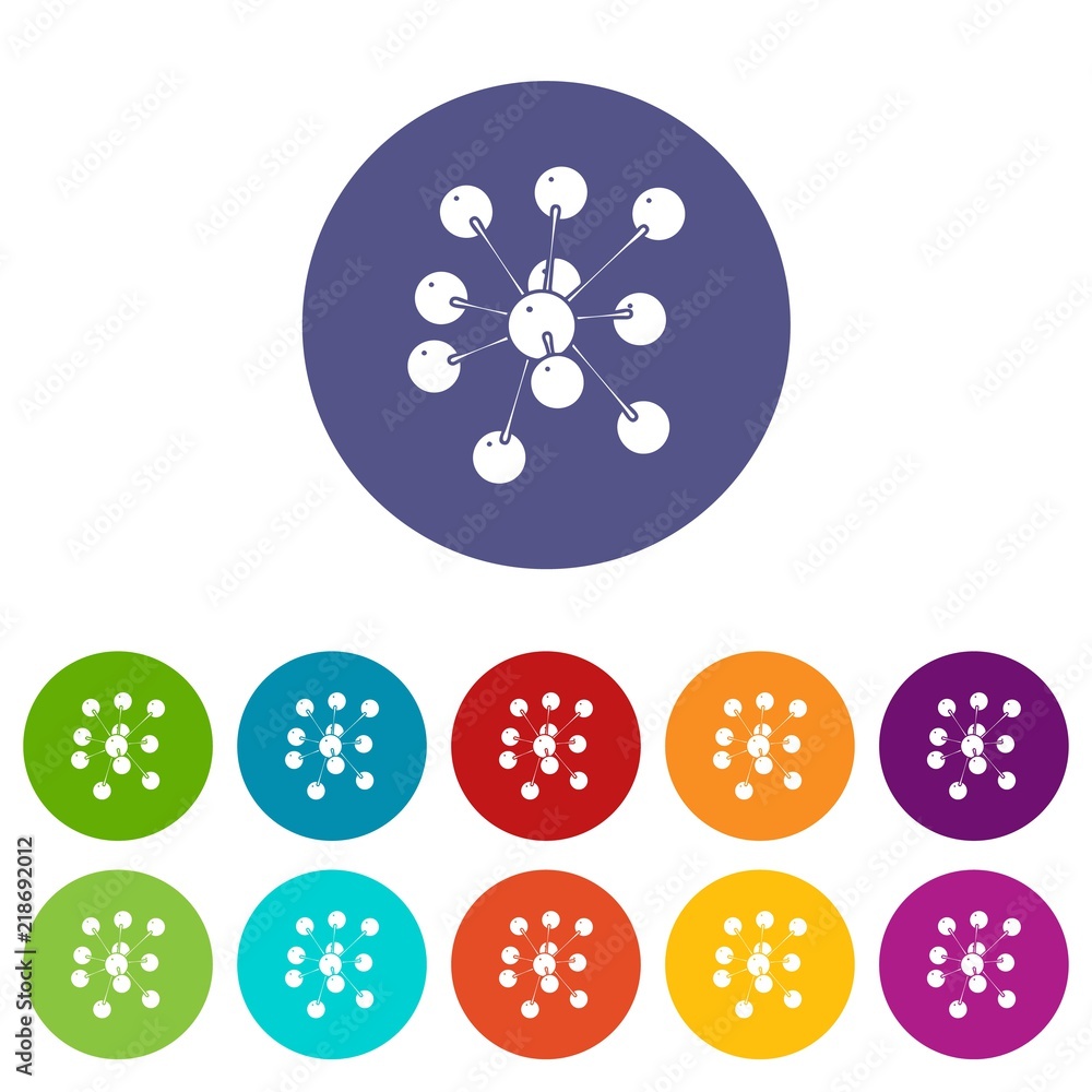 Poster cresols molecule icons color set vector for any web design on white background