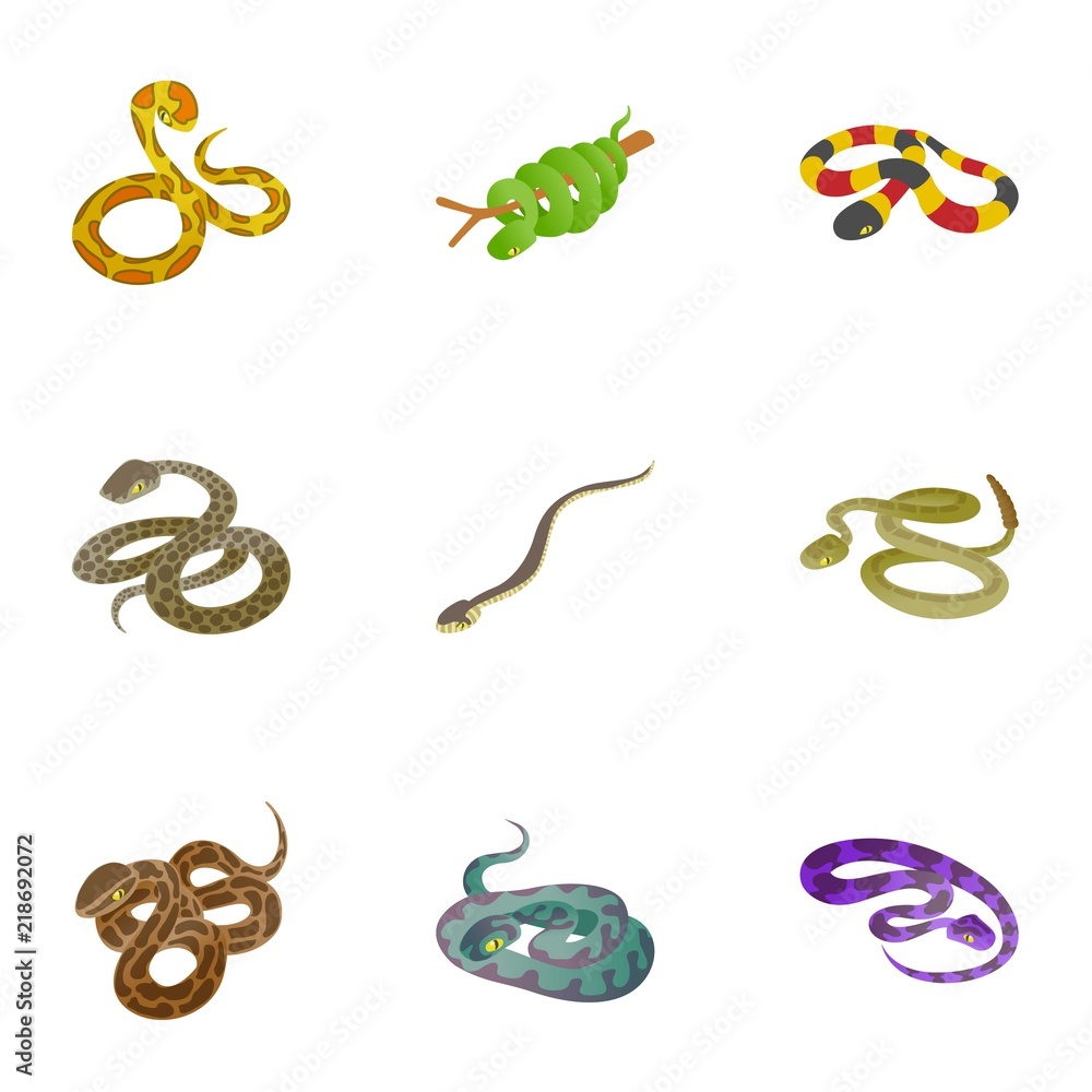 Poster creeping icons set. cartoon set of 9 creeping vector icons for web isolated on white background