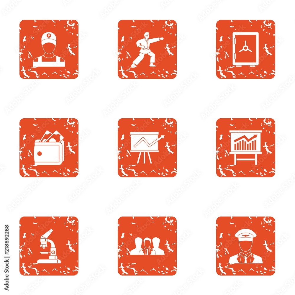 Poster elevated level icons set. grunge set of 9 elevated level vector icons for web isolated on white back
