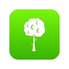 Tree with spherical crown icon digital green for any design isolated on white vector illustration
