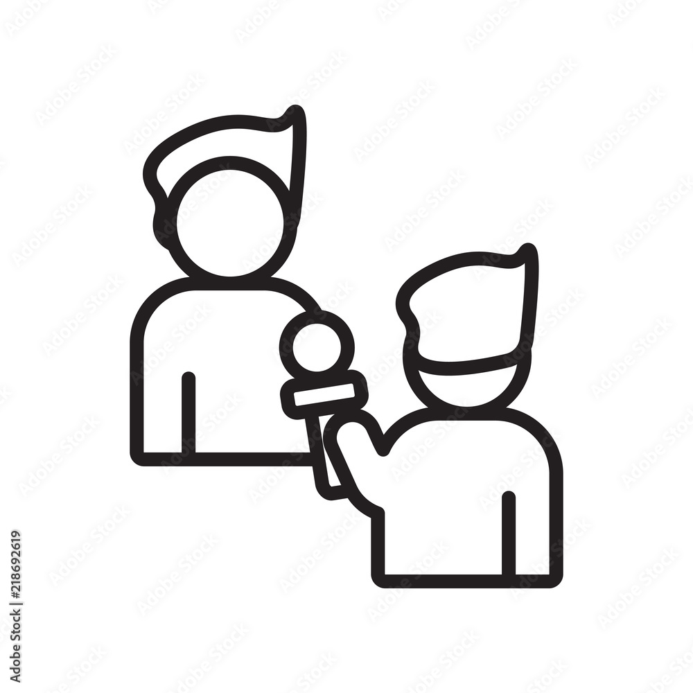 Poster interview icon vector isolated on white background, interview sign