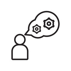 Thinking icon vector isolated on white background, Thinking sign