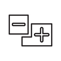 Positive icon vector isolated on white background, Positive sign