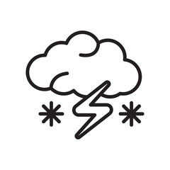 Snowing icon vector isolated on white background, Snowing sign