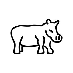 Hippopotamus icon vector isolated on white background, Hippopotamus sign