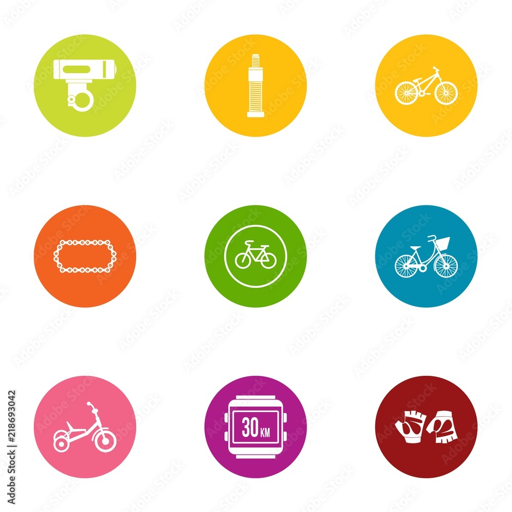 Poster circumferential icons set. flat set of 9 circumferential vector icons for web isolated on white back