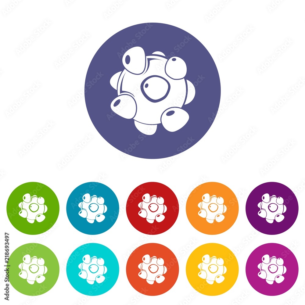 Poster coronavirus icons color set vector for any web design on white background